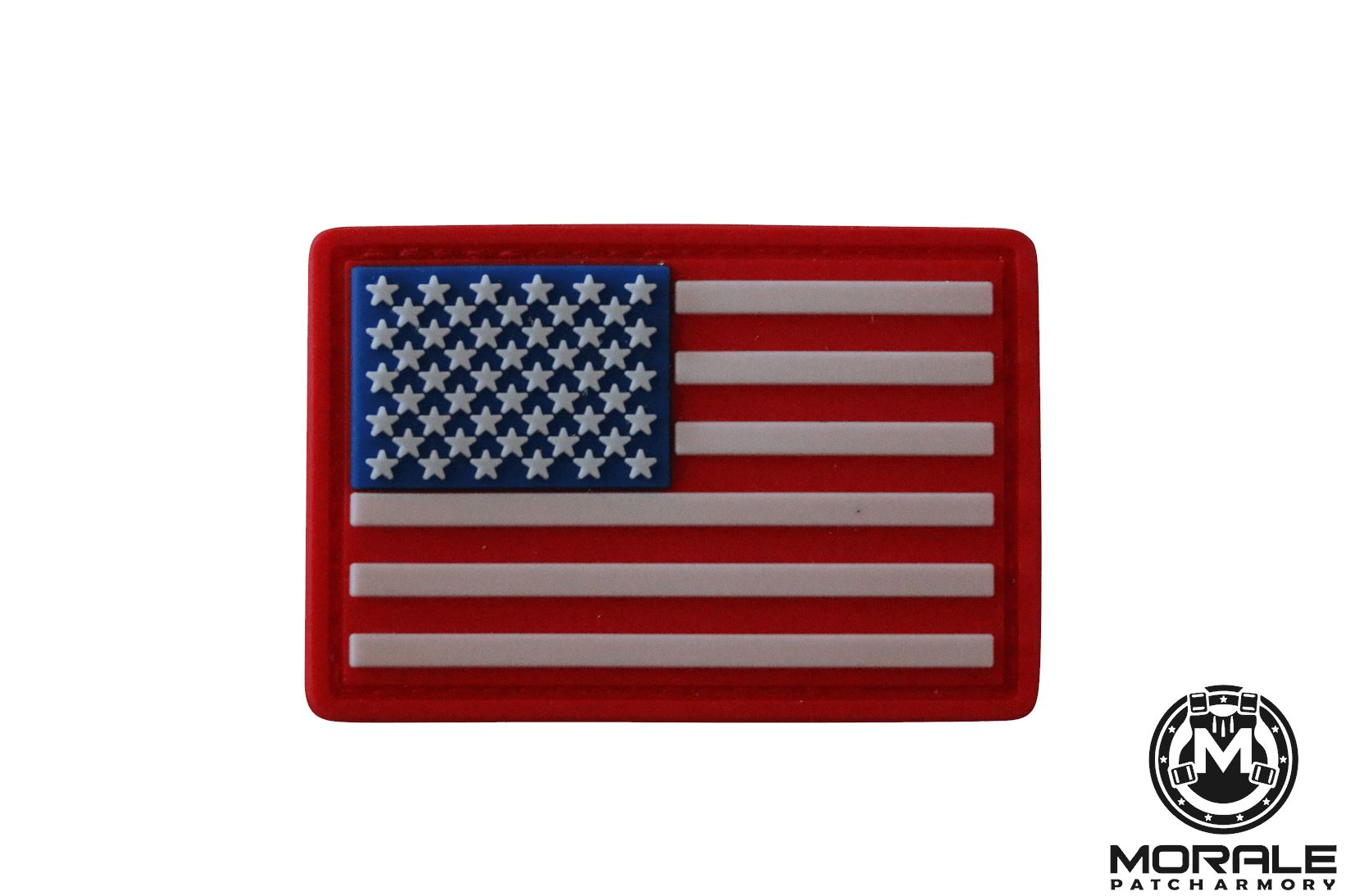 RED American Flag PVC Patch Morale Patch® Armory 