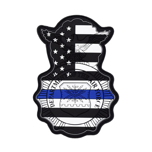 Thin Blue Line Security Forces Badge PVC 