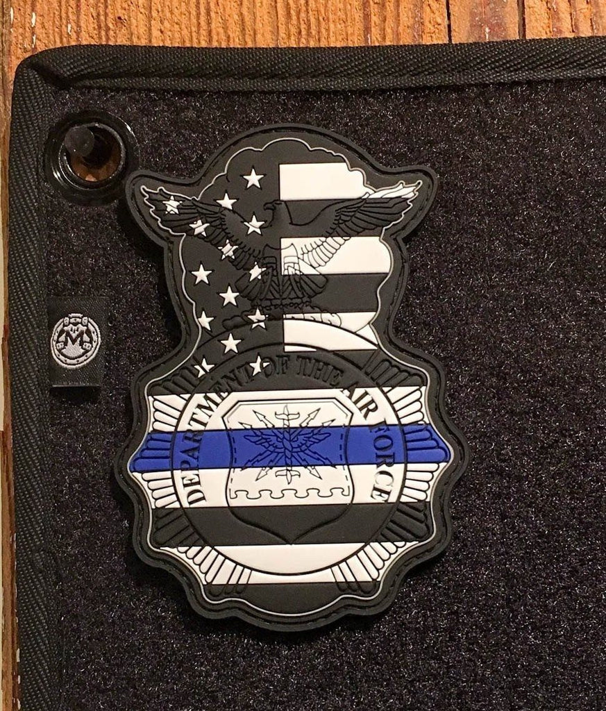 USAF Security Forces - Thin Blue Line Badge PVC Patch Morale Patch® Armory 