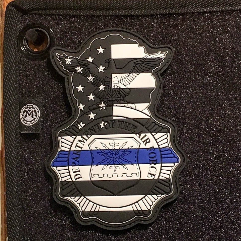 USAF Security Forces - Thin Blue Line Badge PVC Patch Morale Patch® Armory 