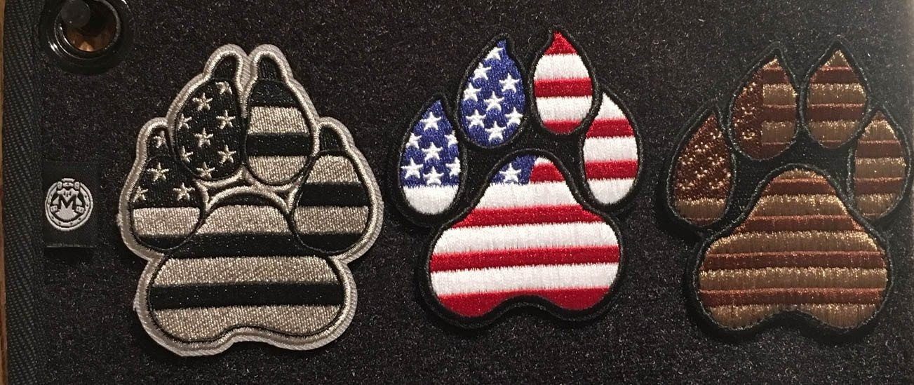 K9 Paw American Flag Morale Patch Embroidered Patch Morale Patch® Armory 