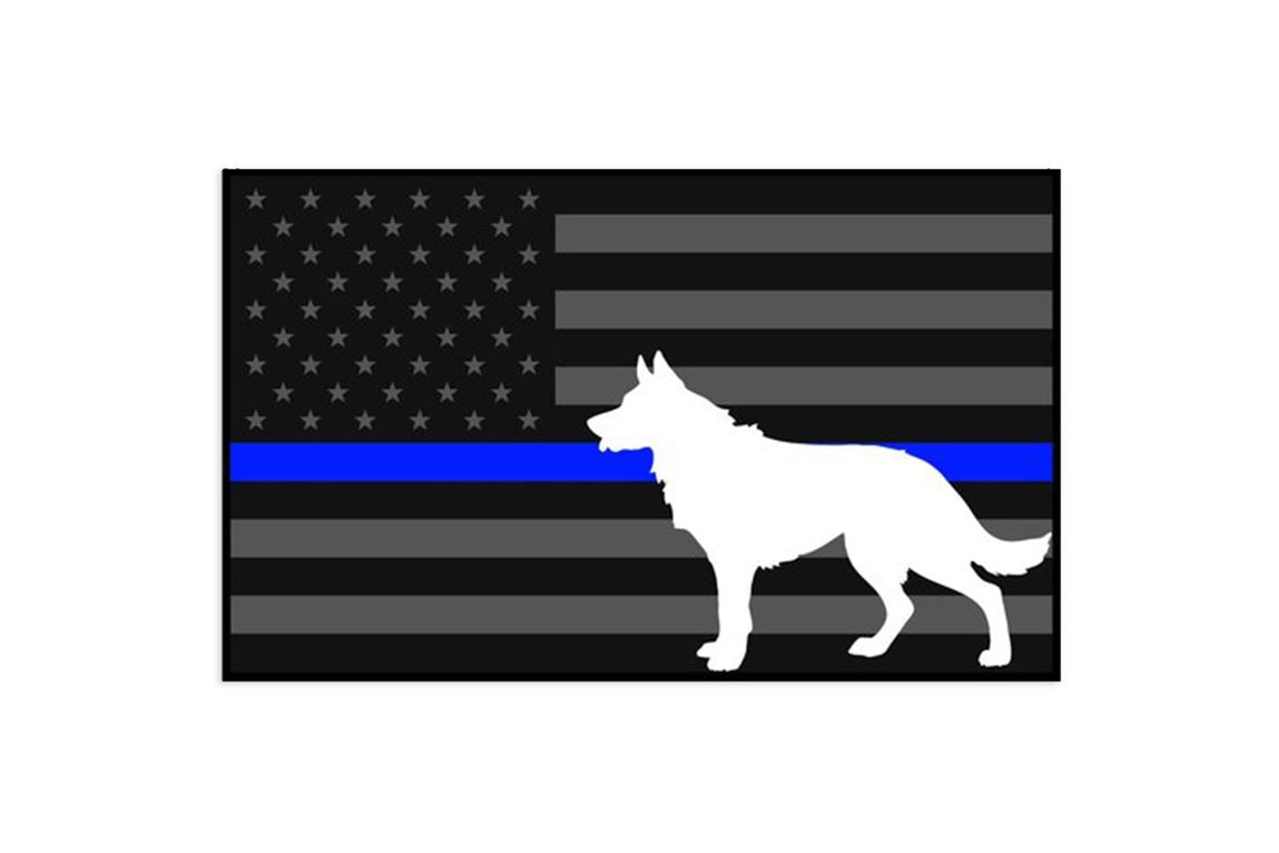 K9 Thin Blue Line Flag Sticker/Decal Morale Patch® Armory 