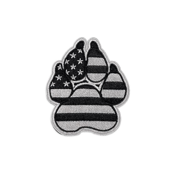 K9 Paw American Flag Morale Patch Embroidered Patch Morale Patch® Armory Grey 