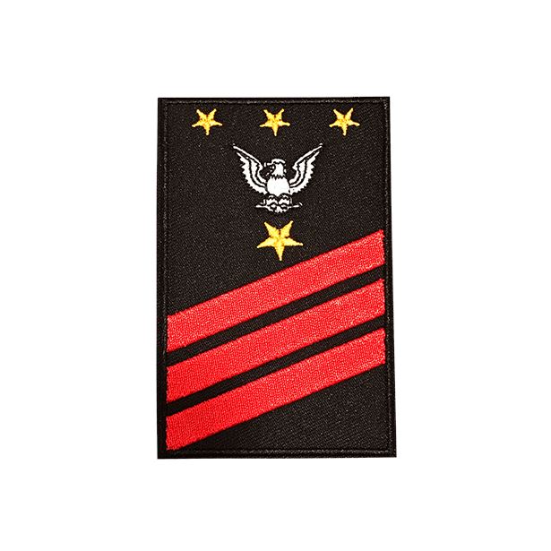 Master Chief Seaman Embroidered Patch Morale Patch® Armory Red 