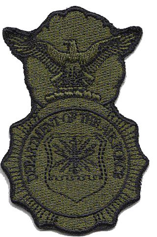 USAF Security Forces Badge Patch Embroidered Patch Morale Patch® Armory OD Green 
