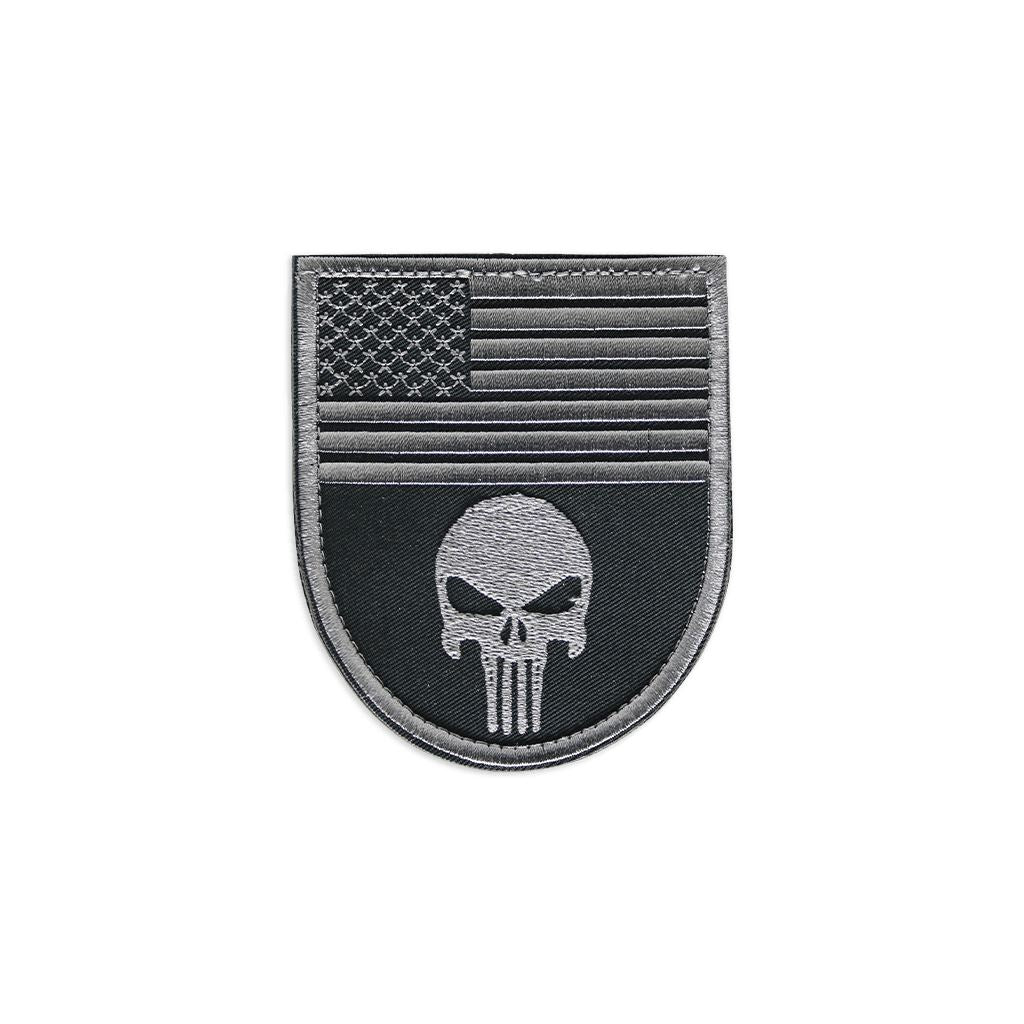 Punisher American Flag Badge Embroidered Patch Morale Patch® Armory 