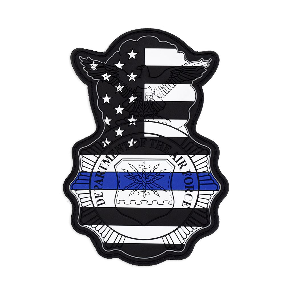 USAF Security Forces - Thin Blue Line Badge PVC Patch Morale Patch® Armory 