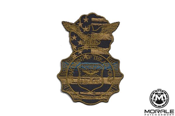 USAF Security Forces Badge Embroidered Patch Morale Patch® Armory Brown 