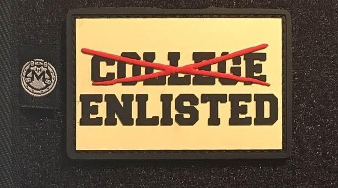 College Enlisted PVC Patch Morale Patch® Armory 