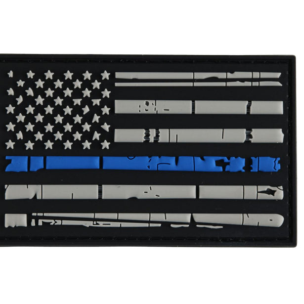 Thin Blue Line American Flag PVC Patch Morale Patch® Armory 