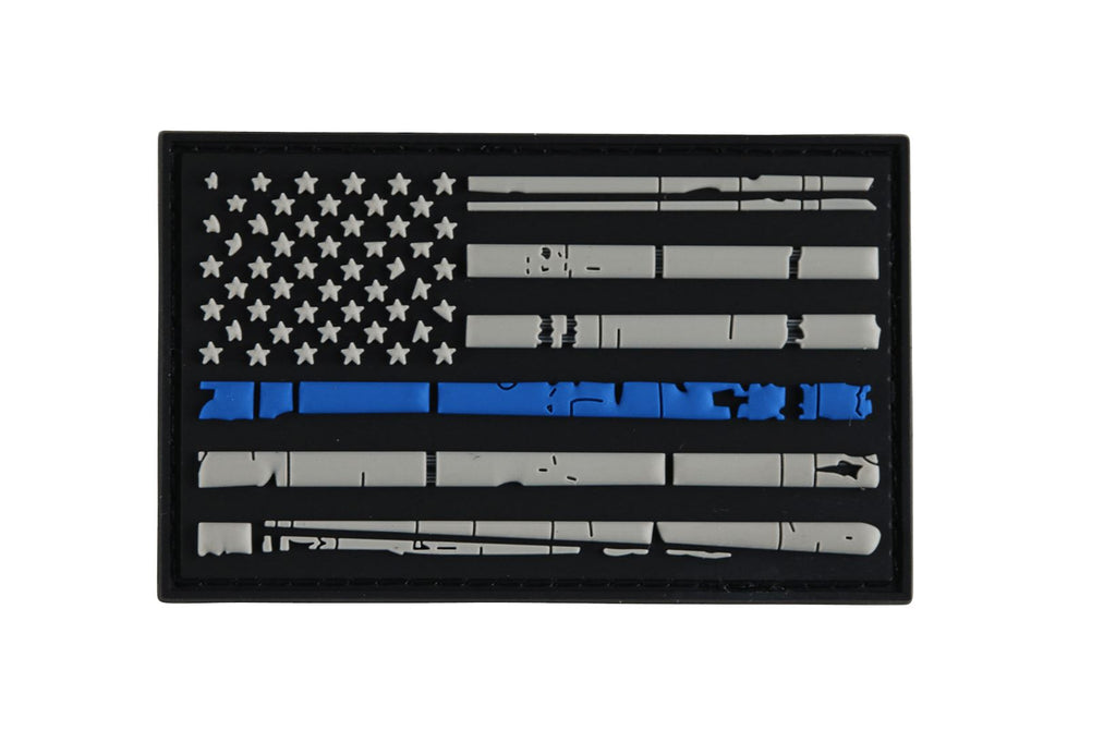 Thin Blue Line American Flag PVC Patch Morale Patch® Armory 