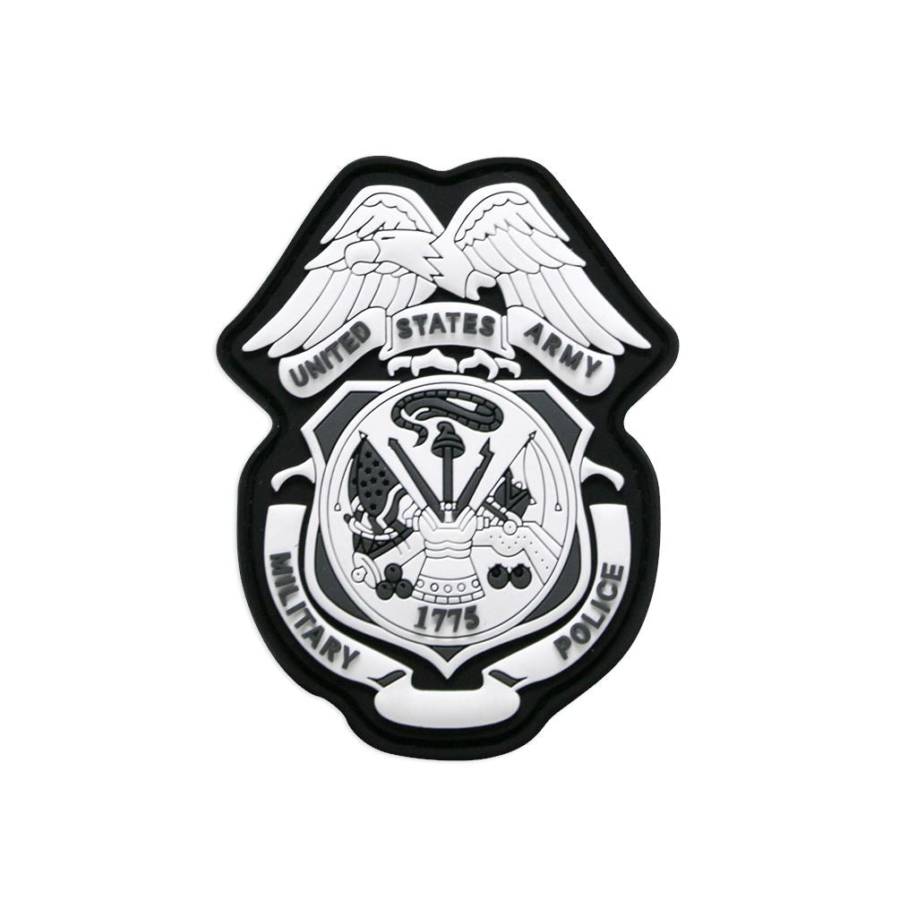 US Army Military Police Badge PVC Patch Morale Patch® Armory Black and White 