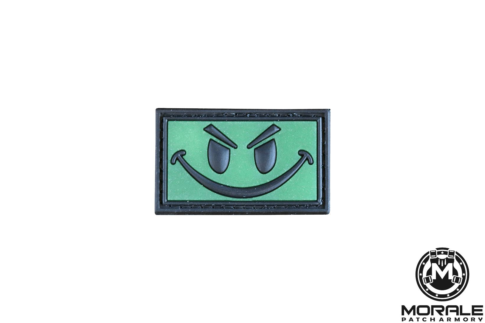 Glow In The Dark Evil Smile PVC Patch Morale Patch® Armory Glow In The Dark 